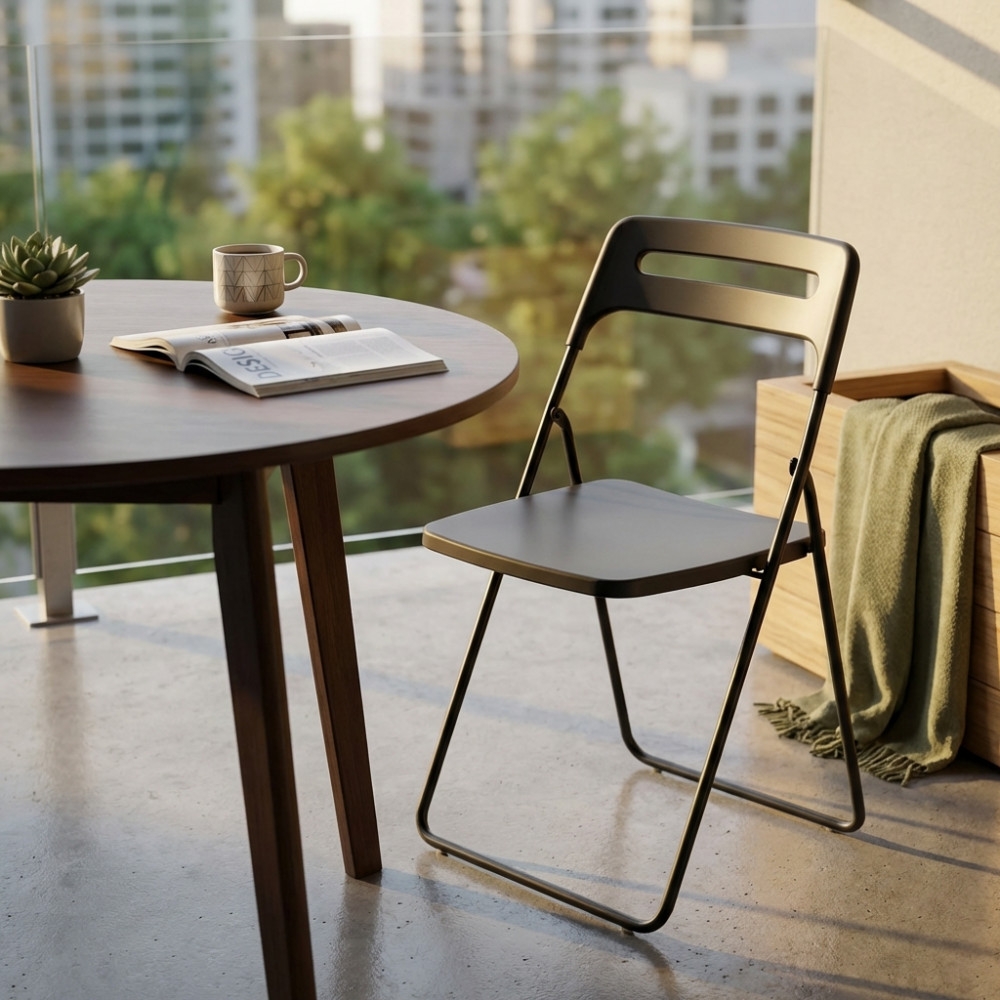 Sedia pieghevole in polipropilene antracite - ELISABETHEDENYA