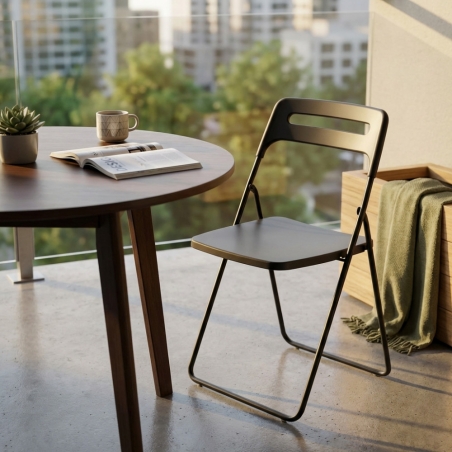 Sedia pieghevole in polipropilene antracite - ELISABETHEDENYA