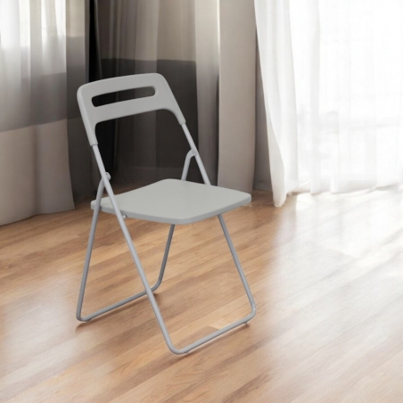 Sedia pieghevole in polipropilene grigio chiaro - ELISABETHEDENYA