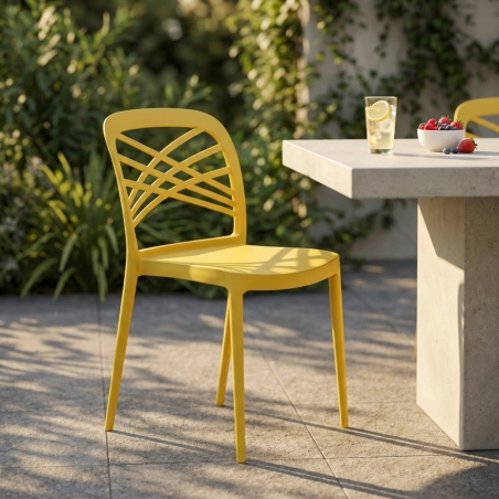 Sedia in polipropilene impilabile gialla - HARMONIE