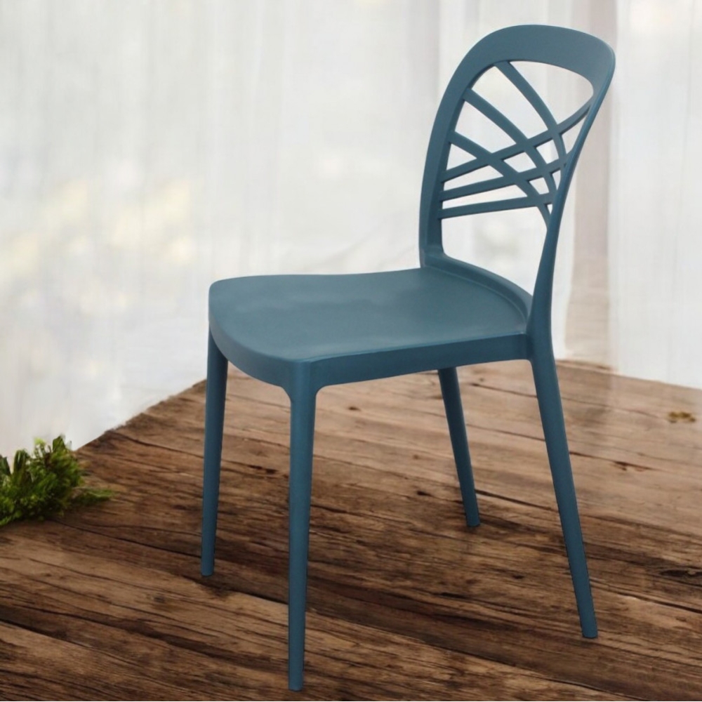 Sedia in polipropilene impilabile verde petrolio - HARMONIEEDENYA