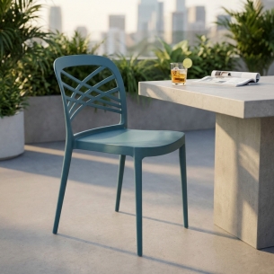 Sedia in polipropilene impilabile verde petrolio - HARMONIEEDENYA