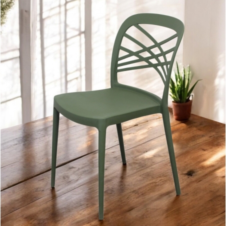 Sedia in polipropilene impilabile verde - HARMONIEEDENYA