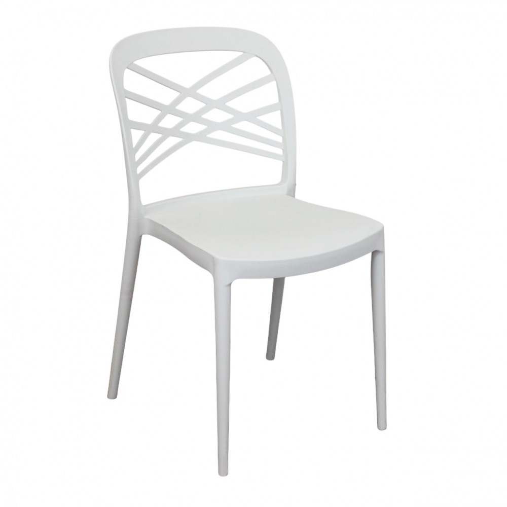 Sedia in polipropilene impilabile bianca - HARMONIEEDENYA