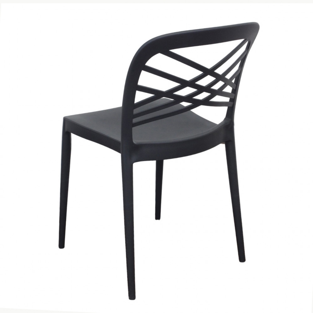 Sedia in polipropilene impilabile antracite - HARMONIEEDENYA