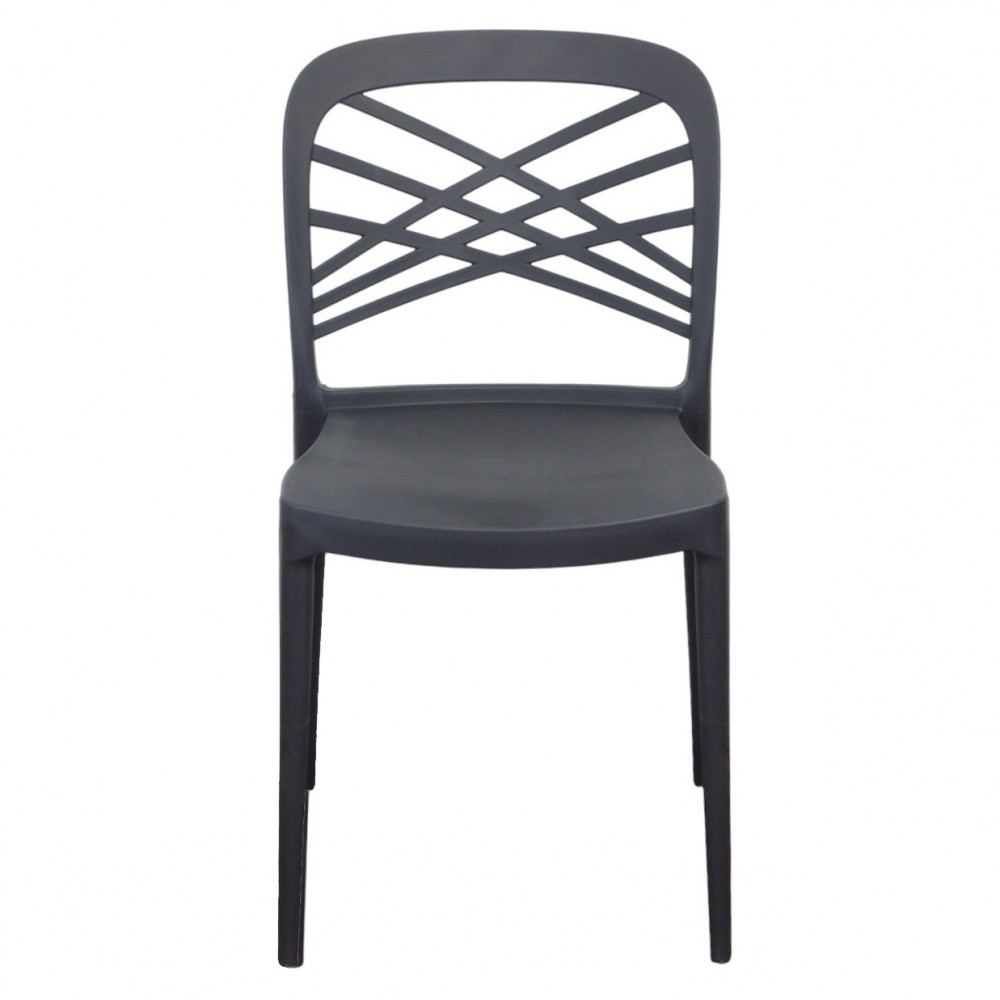 Sedia in polipropilene impilabile antracite - HARMONIEEDENYA