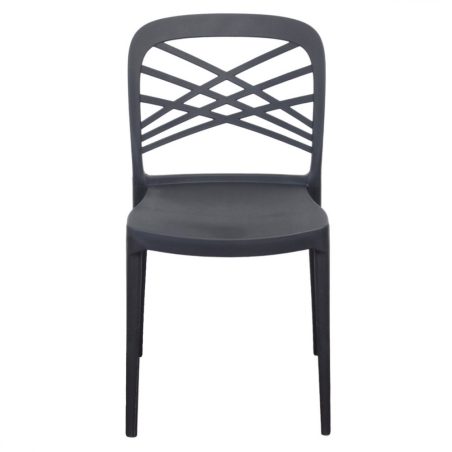 Sedia in polipropilene impilabile antracite - HARMONIEEDENYA