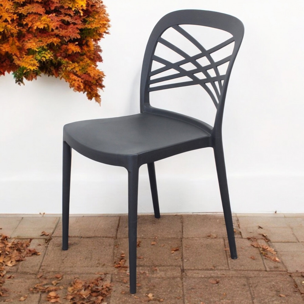 Sedia in polipropilene impilabile antracite - HARMONIEEDENYA