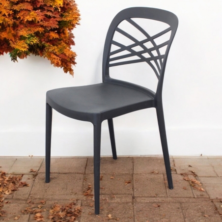 Sedia in polipropilene impilabile antracite - HARMONIEEDENYA