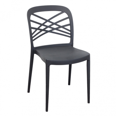 Sedia in polipropilene impilabile antracite - HARMONIEEDENYA
