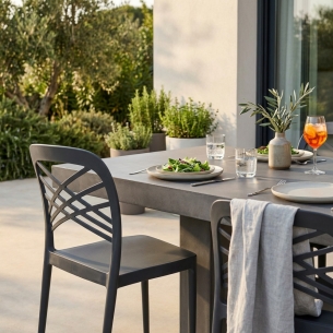 Sedia in polipropilene impilabile antracite - HARMONIEEDENYA