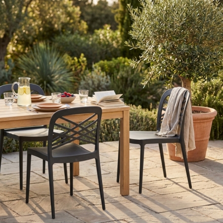 Sedia in polipropilene impilabile antracite - HARMONIEEDENYA