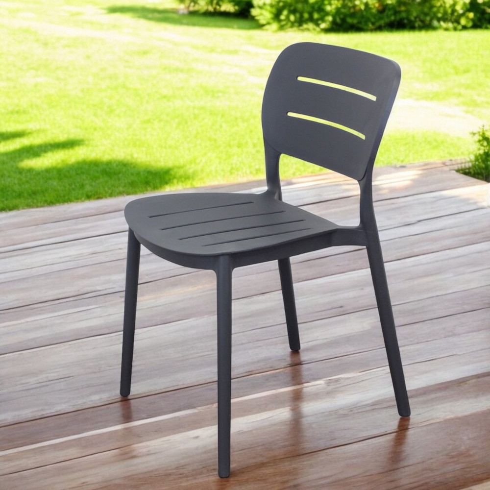 Sedia impilabile in polipropilene antracite - GISELLEEDENYA
