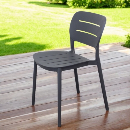 copy of Sedia in polipropilene impilabile antracite - HARMONIEEDENYA