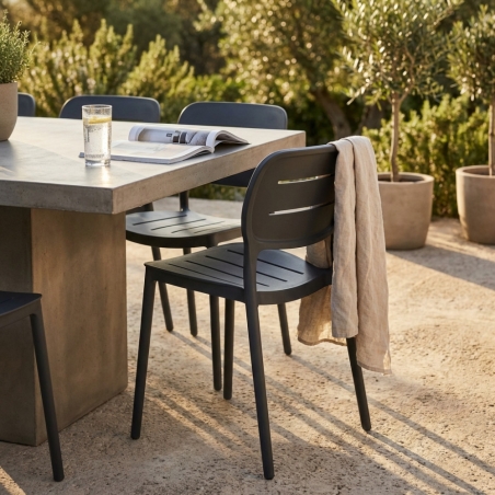 Sedia impilabile in polipropilene antracite - GISELLEEDENYA