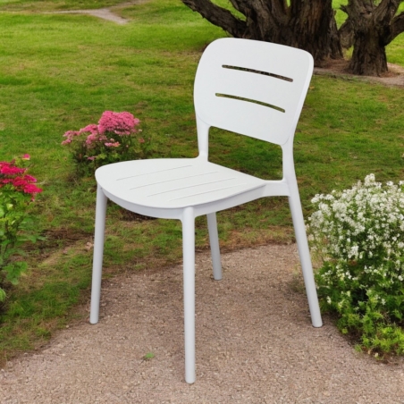 Sedia impilabile in polipropilene bianca - GISELLEEDENYA