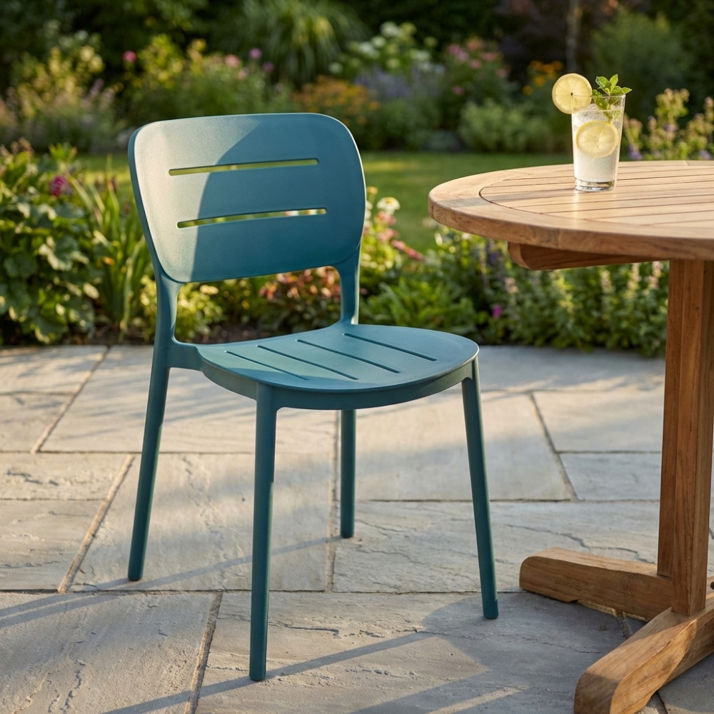 Sedia impilabile in polipropilene verde petrolio - GISELLEEDENYA