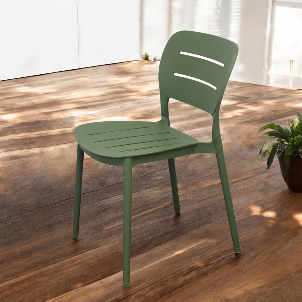Sedia impilabile in polipropilene verde - GISELLEEDENYA