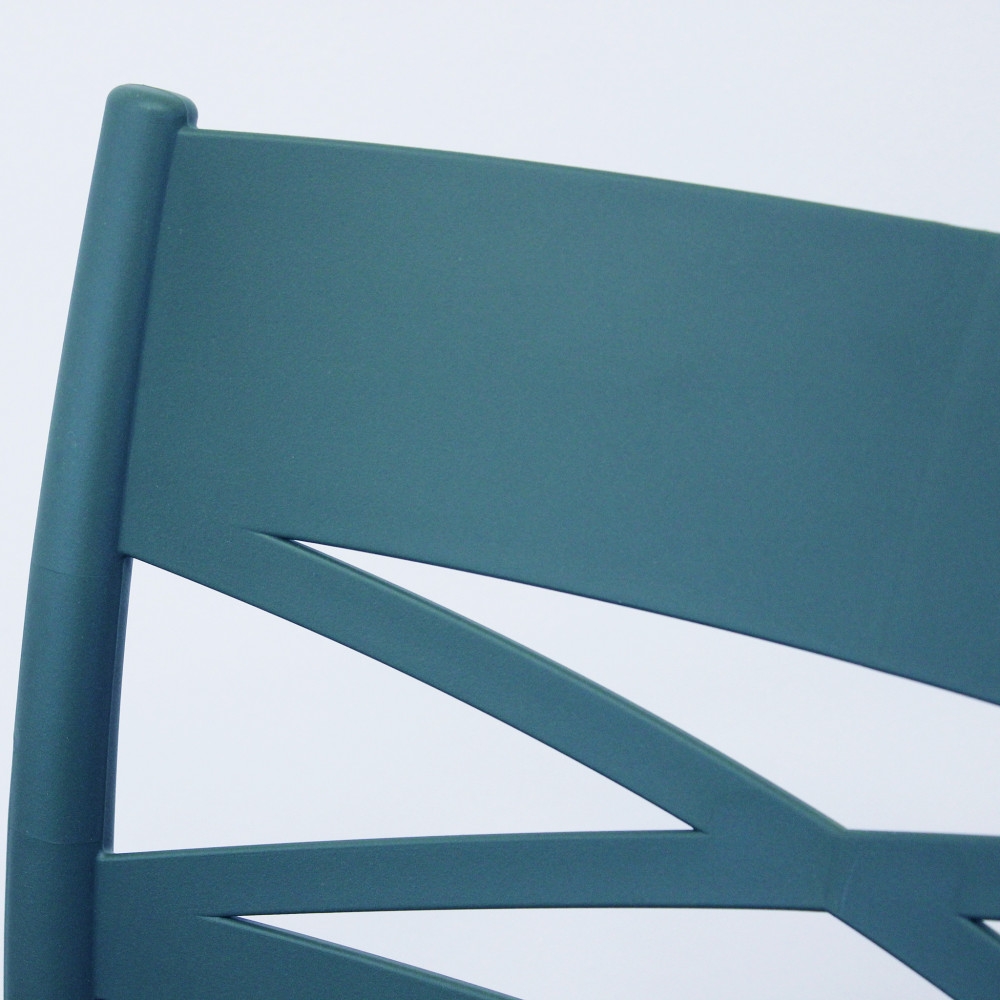 Sedia impilabile in polipropilene verde petrolio da giardino - DARLEEN -4