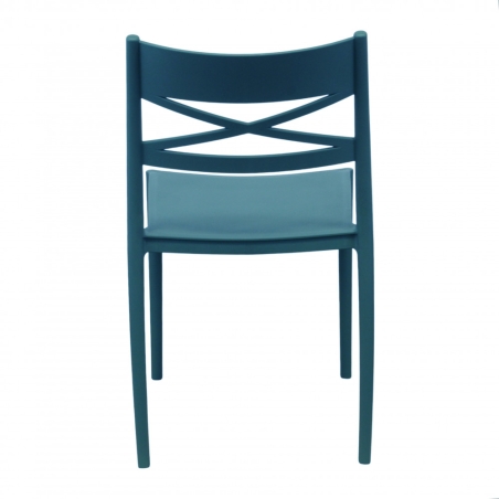 Sedia impilabile in polipropilene verde petrolio da giardino - DARLEEN -5