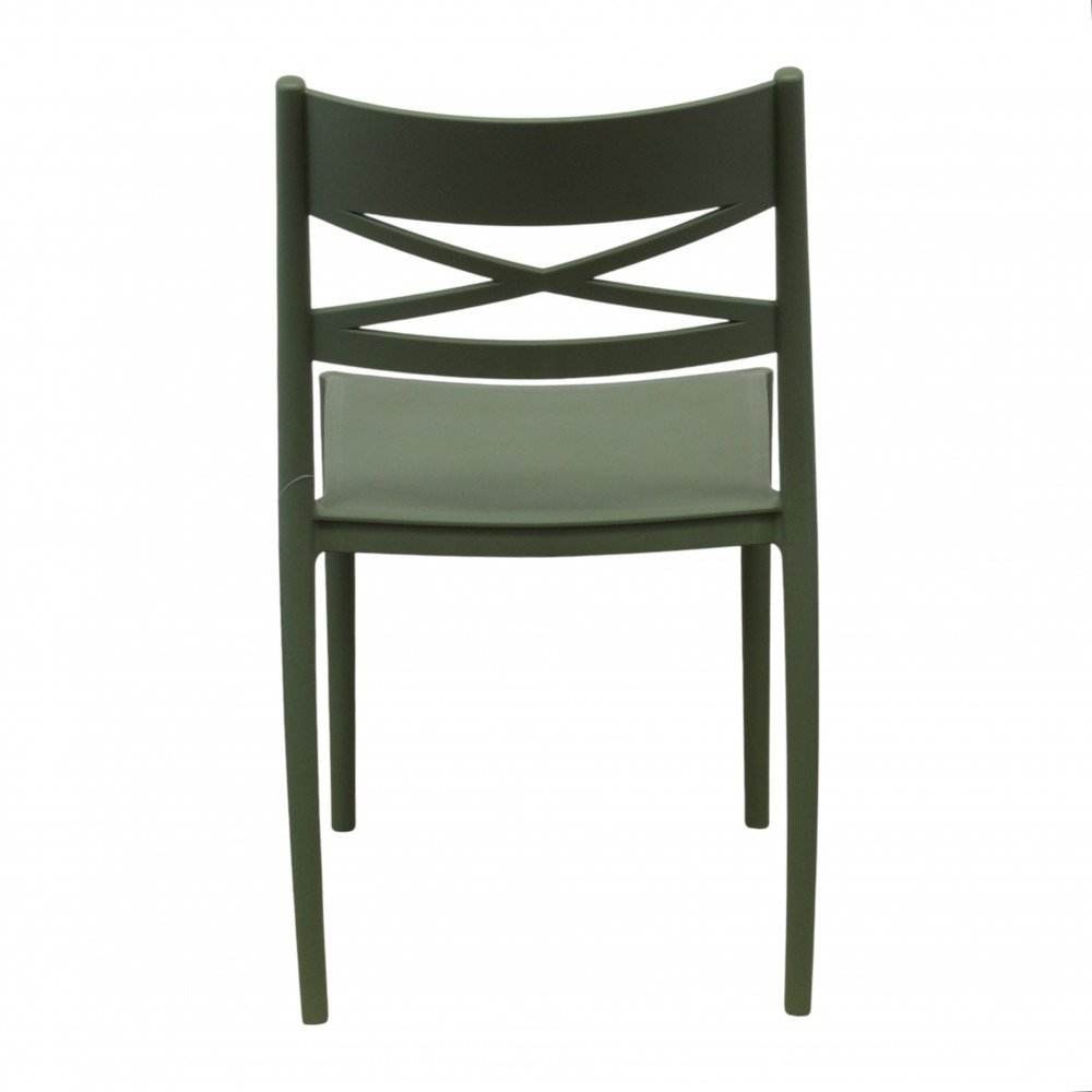 Sedia impilabile in polipropilene verde da giardino - DARLEEN -4