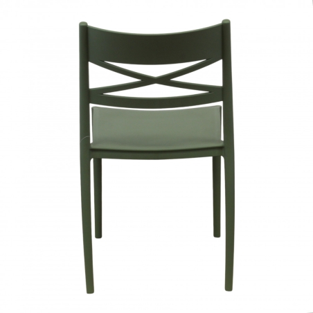 Sedia impilabile in polipropilene verde da giardino - DARLEEN -4