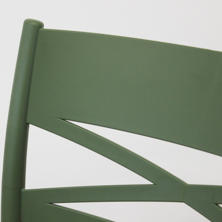 Sedia impilabile in polipropilene verde da giardino - DARLEEN -3