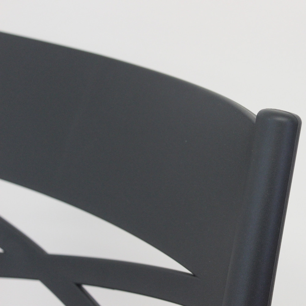 Sedia impilabile in polipropilene grigia da giardino - DARLEEN -3