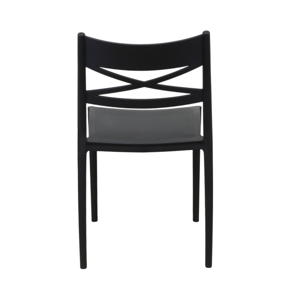 Sedia impilabile in polipropilene grigia da giardino - DARLEEN -5