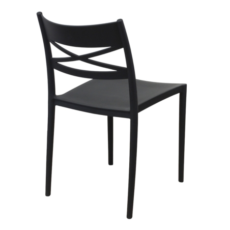 Sedia impilabile in polipropilene grigia da giardino - DARLEEN -6