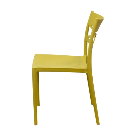 Sedia impilabile in polipropilene gialla da giardino - DARLEEN -4