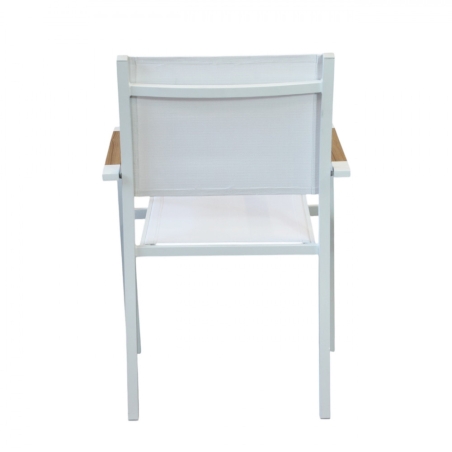 Poltrona per esterno con braccioli in alluminio bianco impilabile - BROOKLYN -6