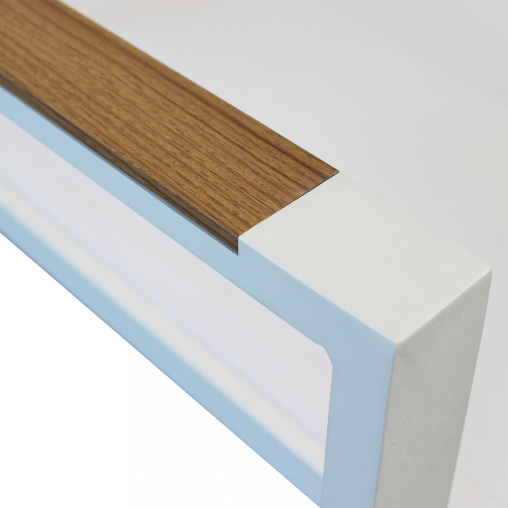 Poltrona per esterno con braccioli in alluminio bianco impilabile - BROOKLYN -3