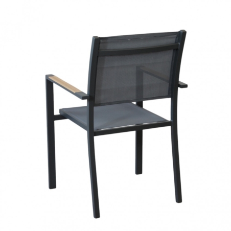 copy of Poltrona per esterno con braccioli in alluminio bianco impilabile - BROOKLYN -8