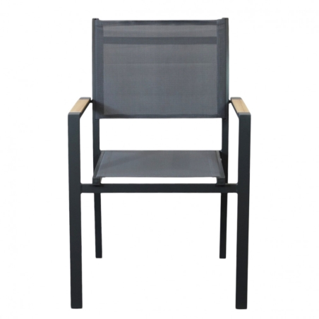 Poltrona per esterno con braccioli in alluminio antracite impilabile - BROOKLYN -10