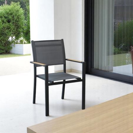 copy of Poltrona per esterno con braccioli in alluminio bianco impilabile - BROOKLYN -6