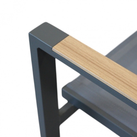 Poltrona per esterno con braccioli in alluminio antracite impilabile - BROOKLYN -4