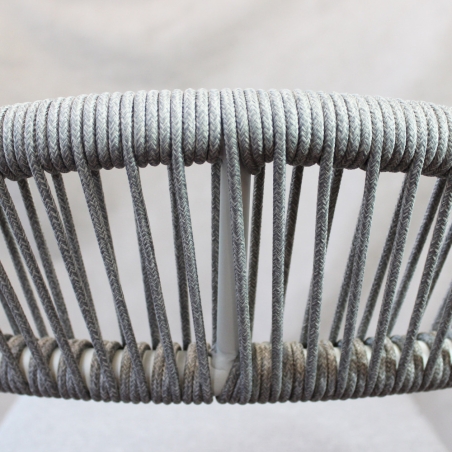 Sedia da esterno in alluminio bianco e schienale in corda con cuscino - CORRIENTESEDENYA