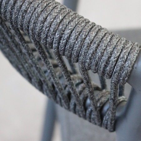 copy of Sedia da esterno in alluminio bianco e schienale in corda con cuscino - CORRIENTESEDENYA