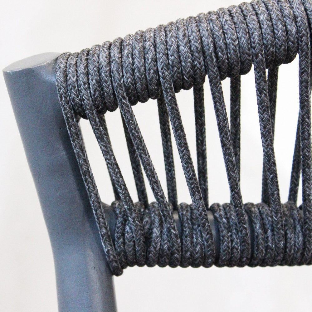 copy of Sedia da esterno in alluminio bianco e schienale in corda con cuscino - CORRIENTESEDENYA