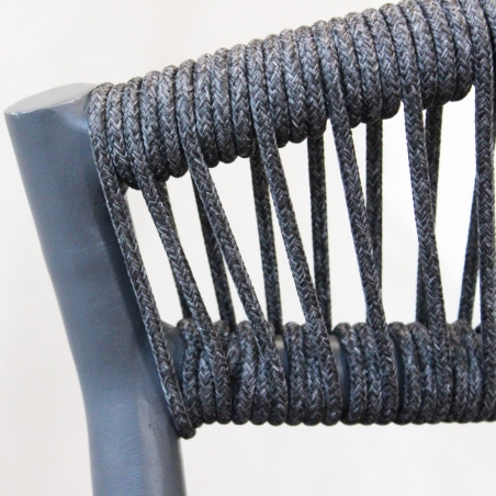 Sedia da esterno in alluminio antracite e schienale in corda con cuscino - CORRIENTESEDENYA