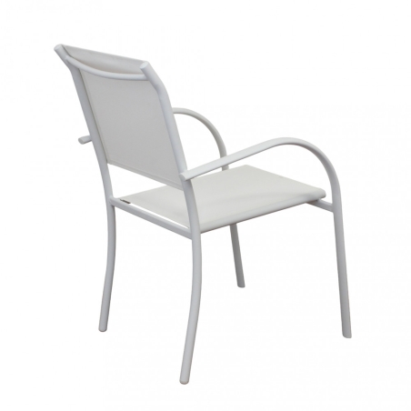 Poltrona da giardino in allumino bianco e tessuto con braccioli - STAMFORDEDENYA