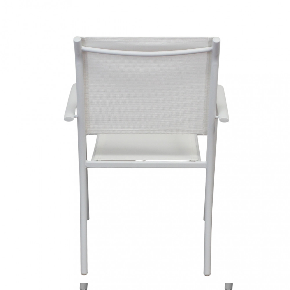 Poltrona da giardino in allumino bianco e tessuto con braccioli - STAMFORDEDENYA