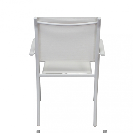 Poltrona da giardino in allumino bianco e tessuto con braccioli - STAMFORDEDENYA