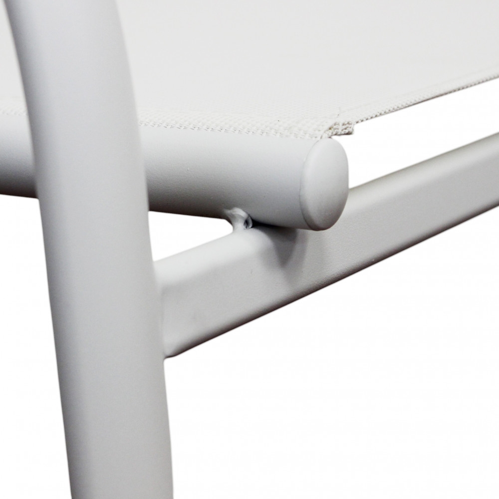 Poltrona da giardino in allumino bianco e tessuto con braccioli - STAMFORDEDENYA