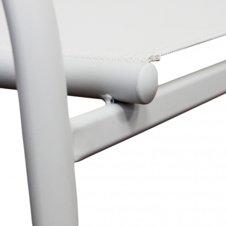 Poltrona da giardino in allumino bianco e tessuto con braccioli - STAMFORDEDENYA