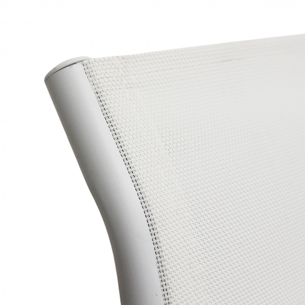 Poltrona da giardino in allumino bianco e tessuto con braccioli - STAMFORDEDENYA