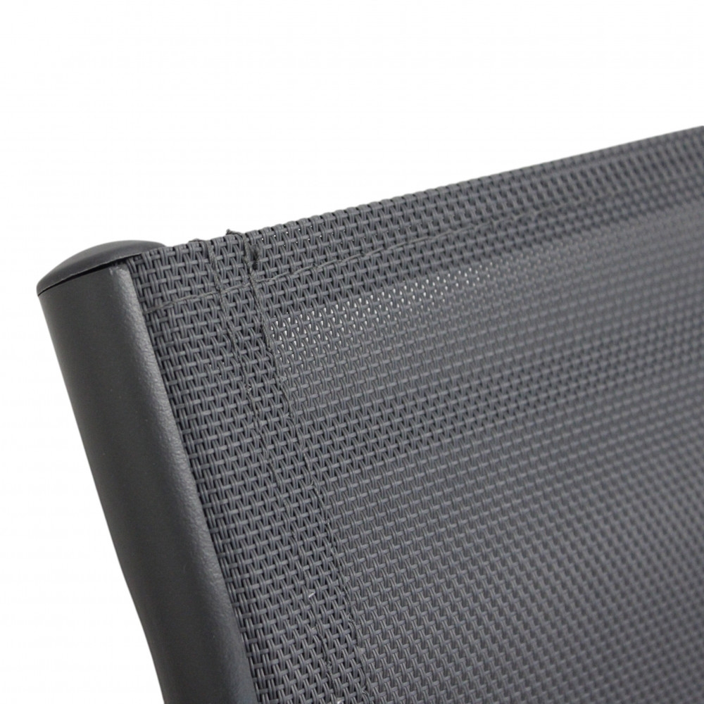 Poltrona da giardino in allumino antracite e tessuto con braccioli - STAMFORDEDENYA