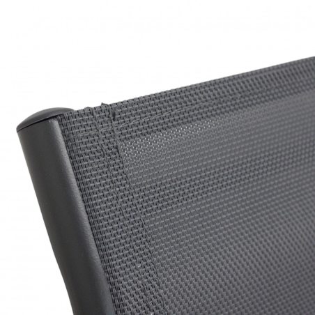 Poltrona da giardino in allumino antracite e tessuto con braccioli - STAMFORDEDENYA