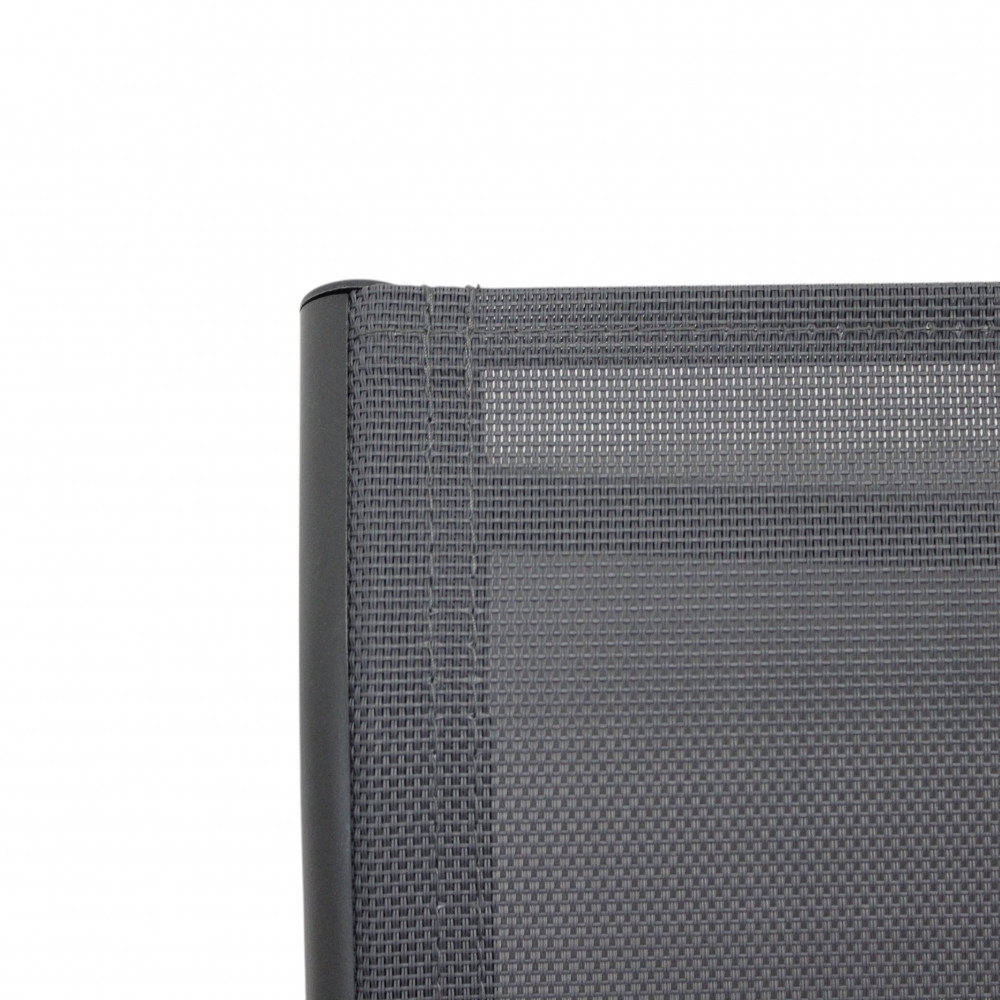 Poltrona da giardino in allumino antracite e tessuto con braccioli - STAMFORDEDENYA